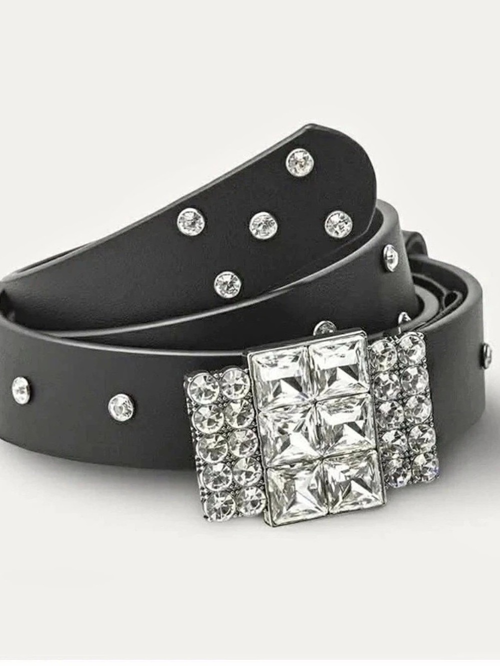 Cabi  twinkle belt #5030
Crystal Buckle Studded Black Belt